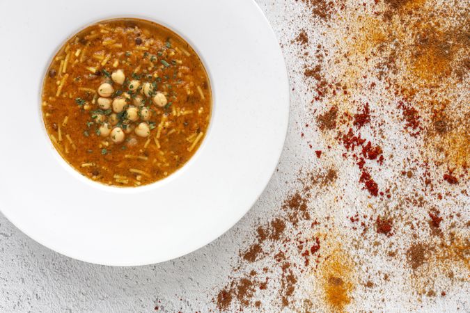 Traditional Harira soup for Ramadan