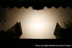 Empty stage during a Javanese shadow puppet shot 0vBEB0