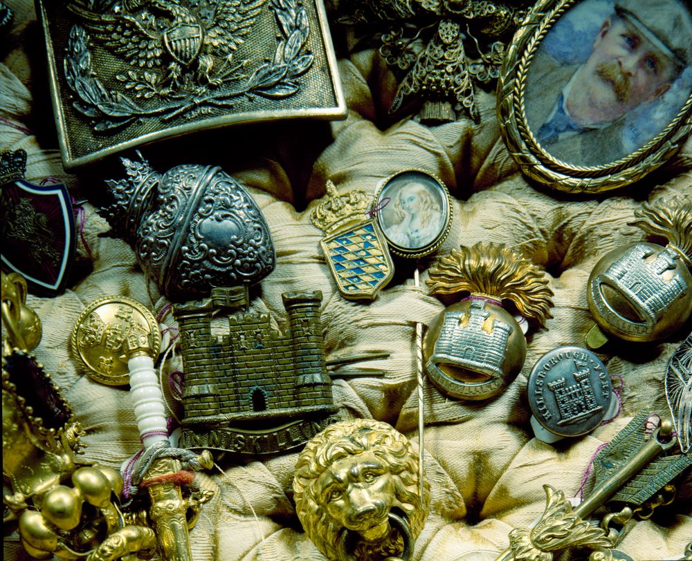 Detail of historic artifacts at Rockwood Manor in Wilmington, Delaware