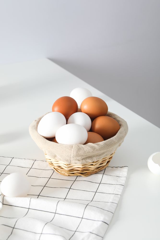 Concept of fresh and natural farm product - eggs