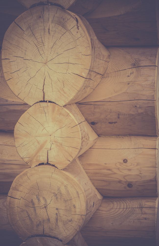 Corner joint on a log cabin