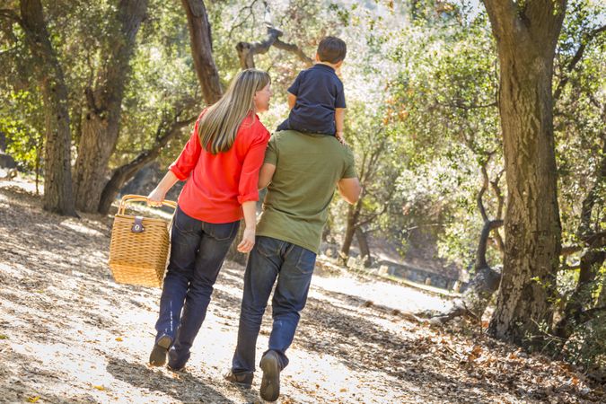 Family Enjoy a Walk in the Park