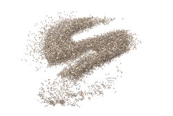 Many chia seeds isolated on plain background
