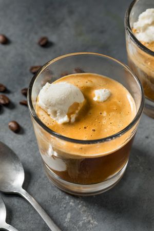 Homemade Coffee Affogato Gelato Ice Cream