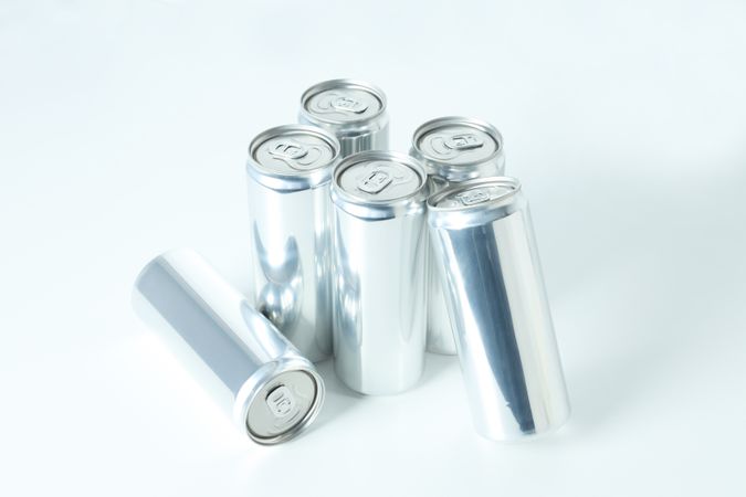 Concept of drink, blank cans with space for label