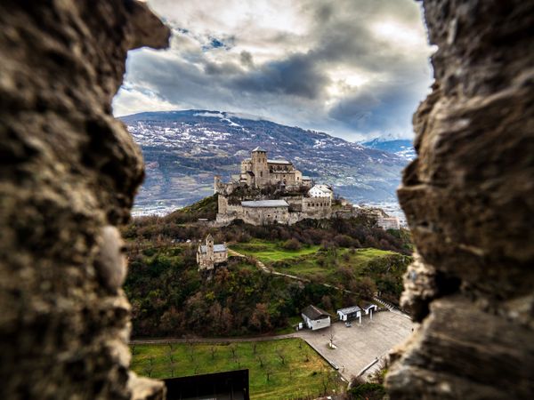 The Valere basilica , fortified church in Sion , canton of Valais