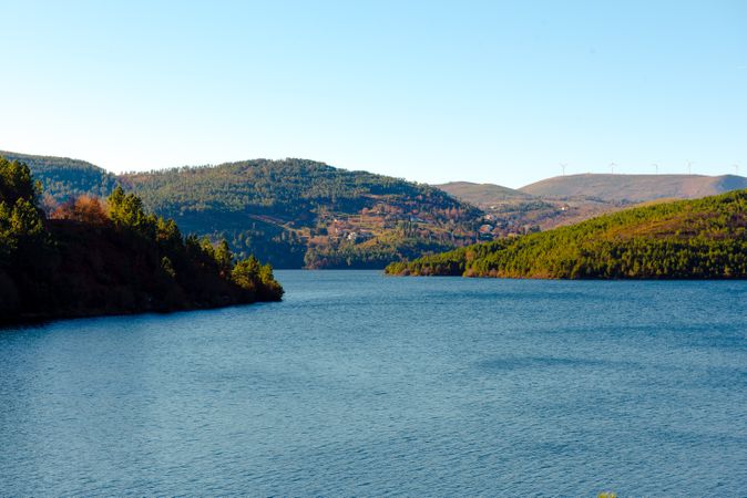 Calm lake on autumn day