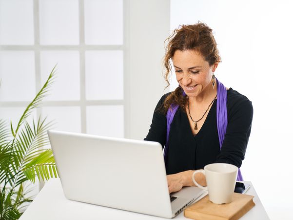 female executive working on computer