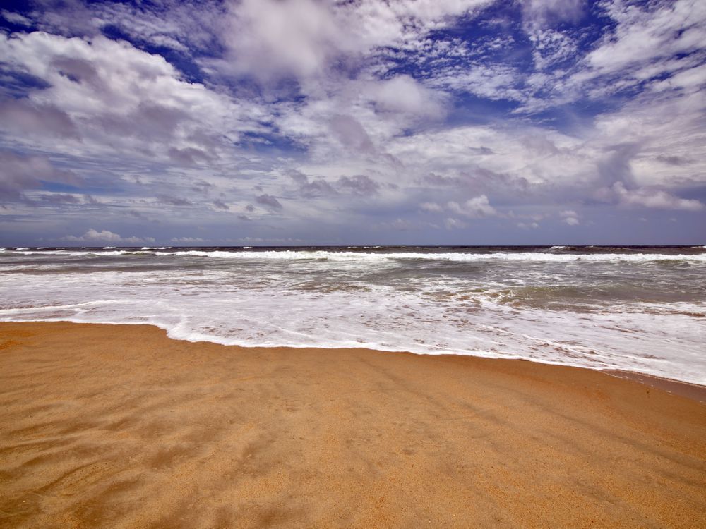 The last moments of a wave on Ocracoke Island, a North Carolina