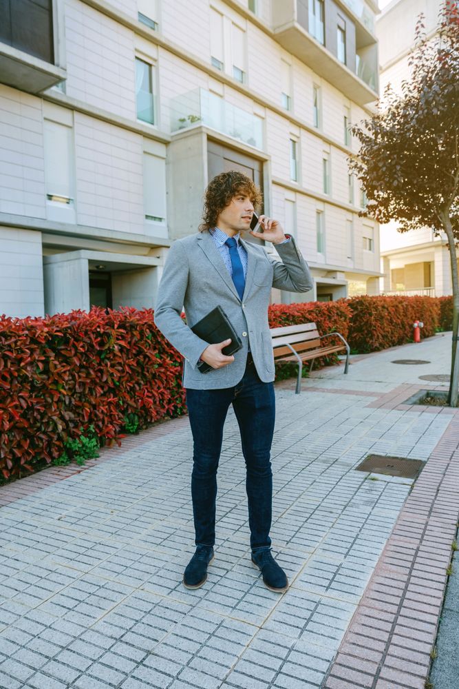 Businessman talking on the mobile