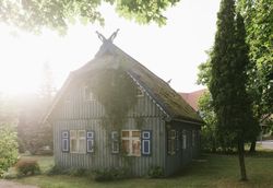 Scenic country house covered with ivy