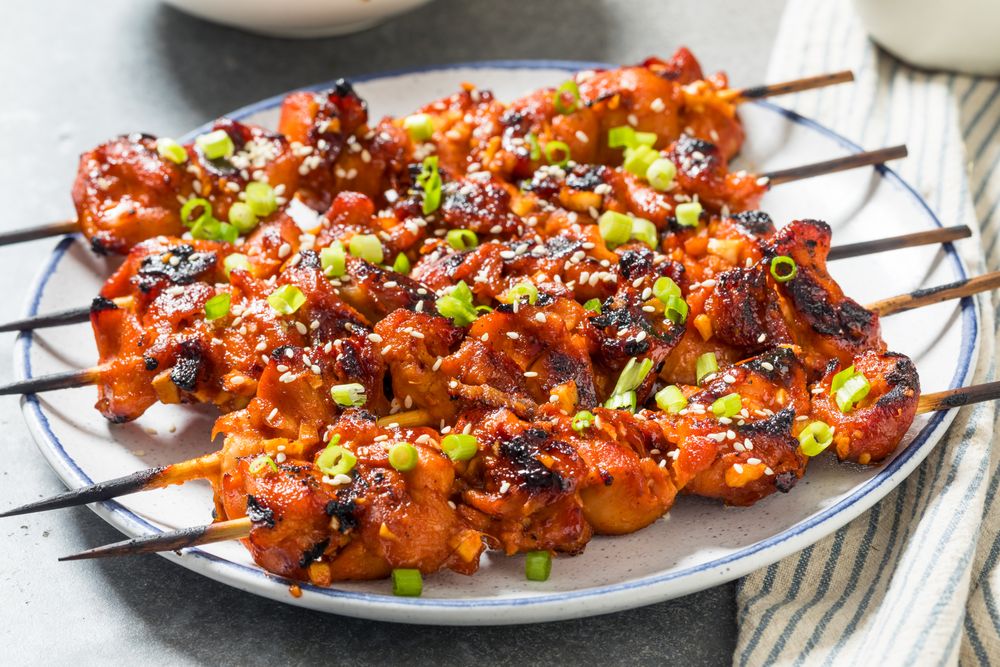 Homemade Korean Gochujang Chicken Skewers