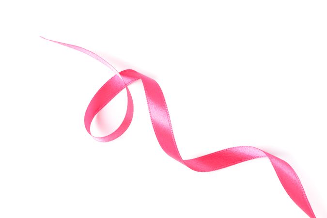 Person ribbon isolated on studio background. Gift concept