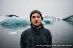 Portrait of man with glaciers 0gPMW5