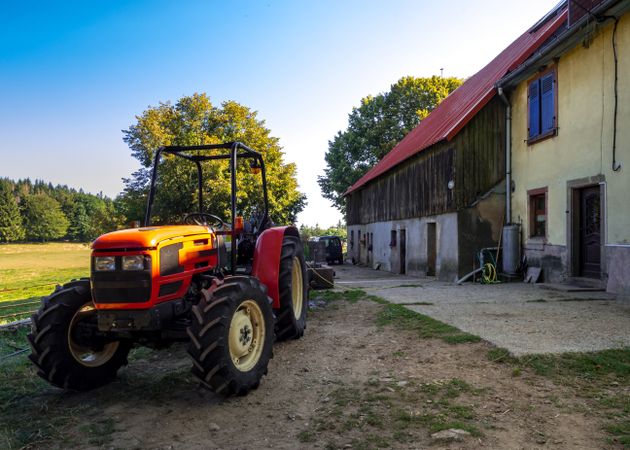 Tractor on an old farm high in the Vosges mountains.