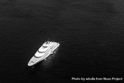 Monochrome shot of a yacht in the sea 5rWx24