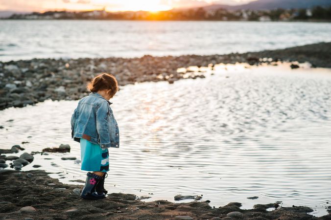 small girl by the beach