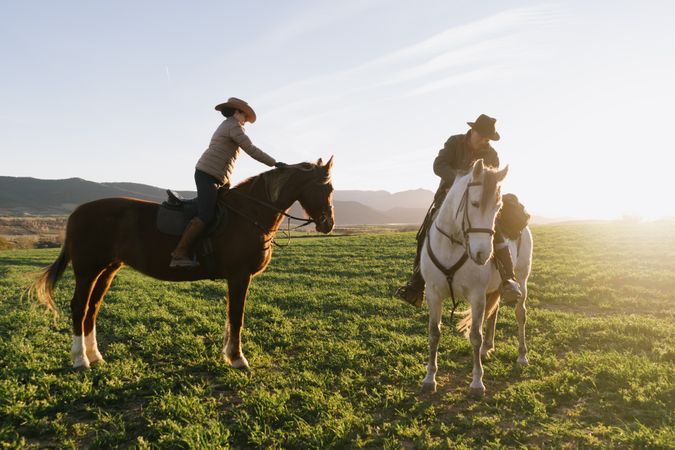People riding horses