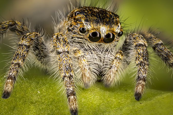 Macro photography of a brown spider