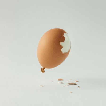 Egg balloon on bright light  background