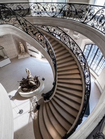 A chic twisted staircase in the Art Nouveau style in Paris. Museum Small Palace.