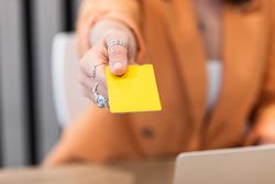 Anonymous woman making payment during online shopping