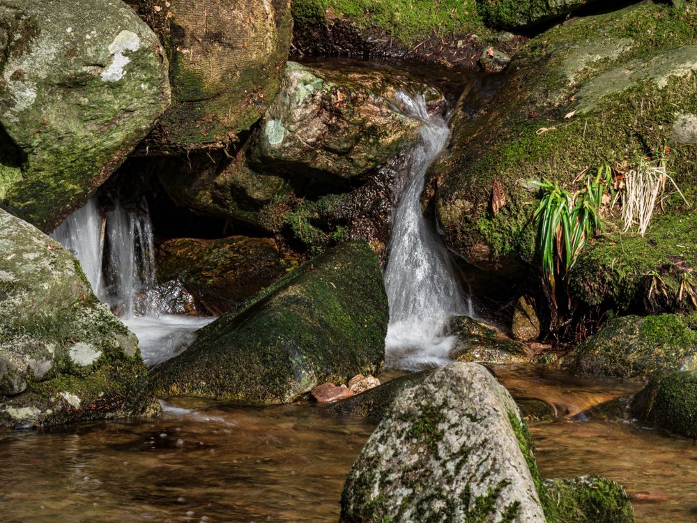 All Saints waterfall in Germany, spring time, sunny weather
