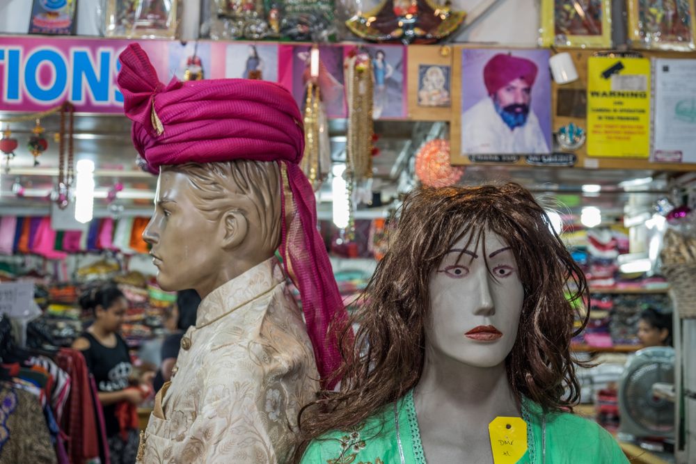 Two mannequin heads in store