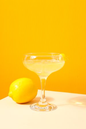Concept of tasty drink, Limoncello, space for text