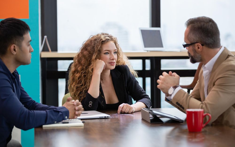 Group of corporate business team discuss and brainstorm at the meeting in the office