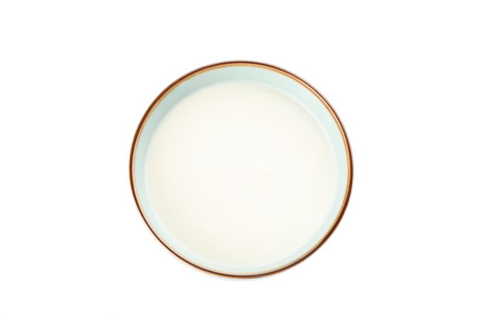 Bowl of sour cream yogurt isolated on plain background