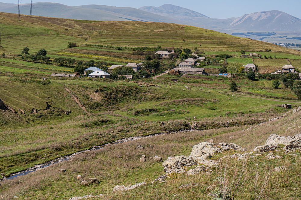 Rural landscape with canyon and river