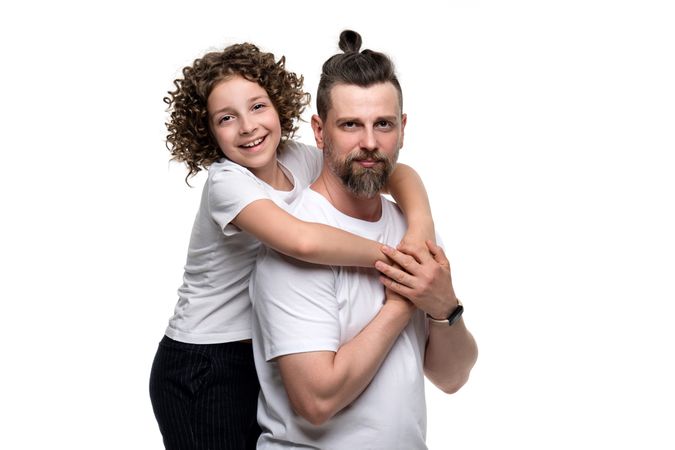 Family portrait dad and daughter
