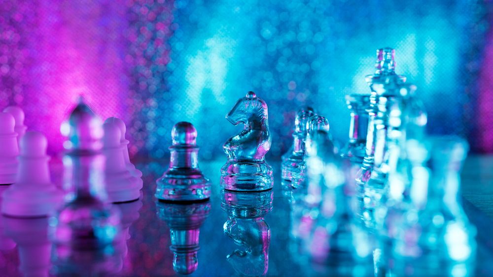 Glass transparent chess background