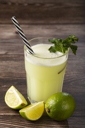 Refreshing lemonade with mint. Lemonade, summer drink.