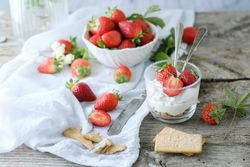 Dessert of ripe strawberries