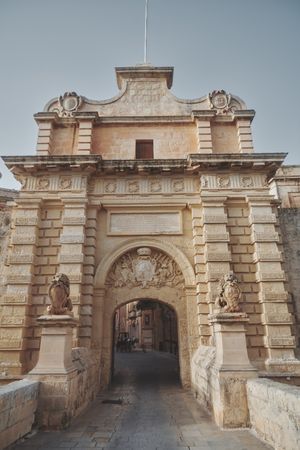 Entrance of Mdina, a medieval city in Malta