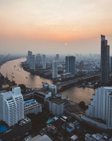 View of the city from a balcony