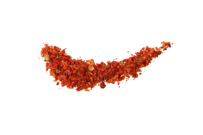 Pepper powder spice isolated on blank background