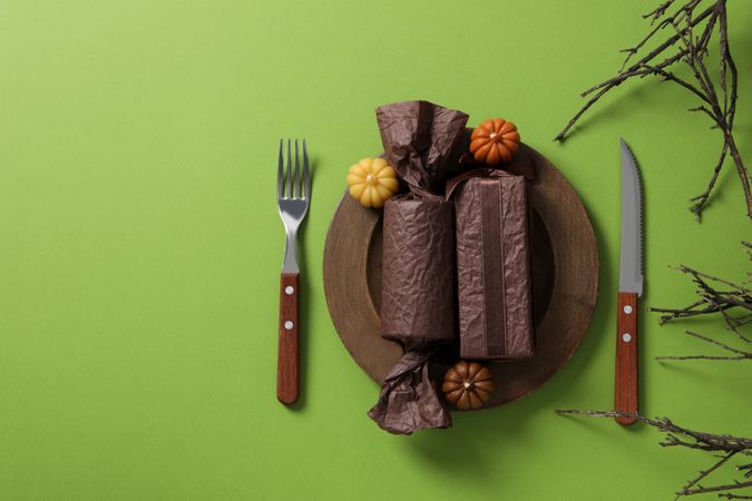 Concept of Thanksgiving day, Autumn table setting, space for text