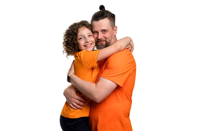 Family portrait dad and daughter