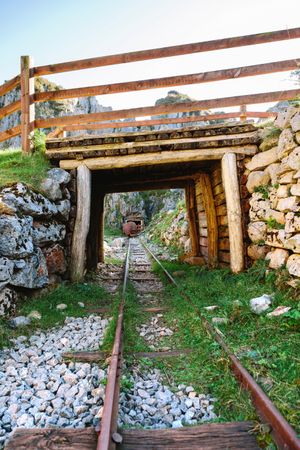 Bridge over abandoned mine train track