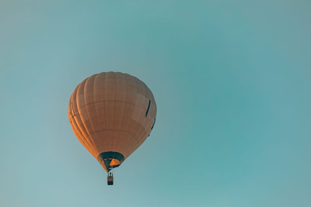 Hot air balloon in a blue sky