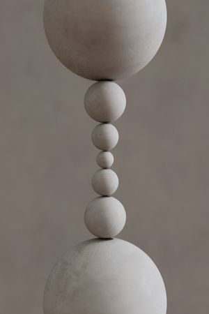 Minimalist Vertical Round Wooden Bead Ornament