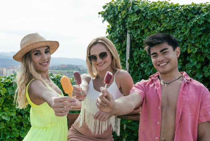 Friends eating ice cream