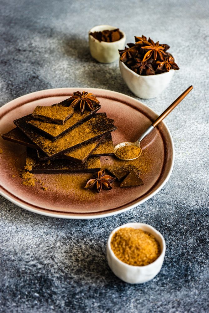 Chocolate with star anise and cinnamon
