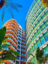 Waves and curves of luxurious modern architecture, Monaco