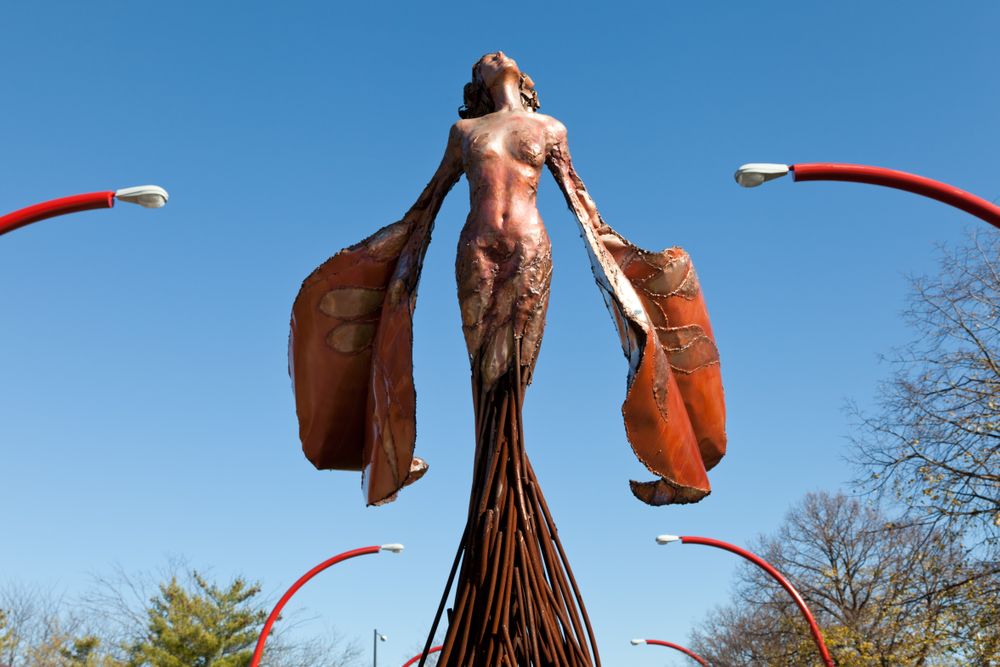 Eos, statue by Dessa Kirk, Columbus, Indiana