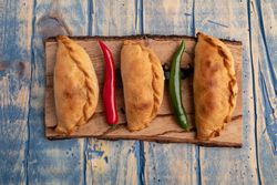 Set of patties near chili peppers
