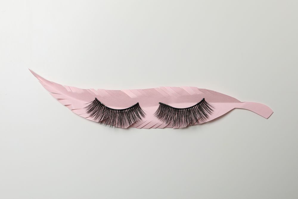 False eyelashes, concept of different makeup accessories